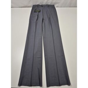 Zignone Dress Pants Mens 32x37 Gray Wool Pleated Straight Super 100 Italy NWT